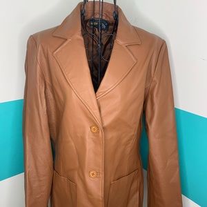 Light brown leather jacket